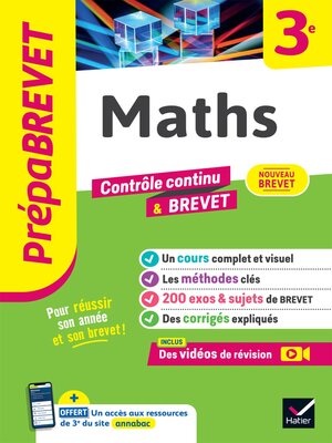 cover image of Prépabrevet--Maths 3e--Brevet 2026